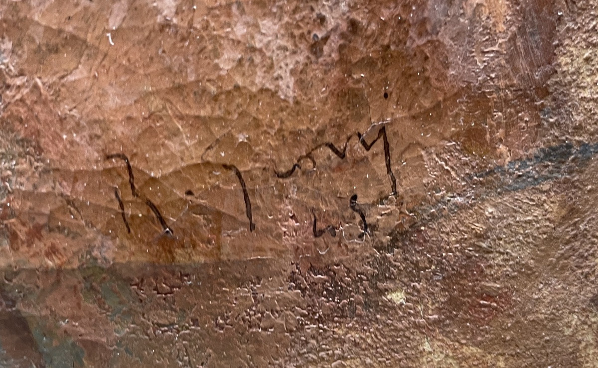 Supper At Emmaus, Signed And Dated 1943 – Roman School (?) . -photo-1