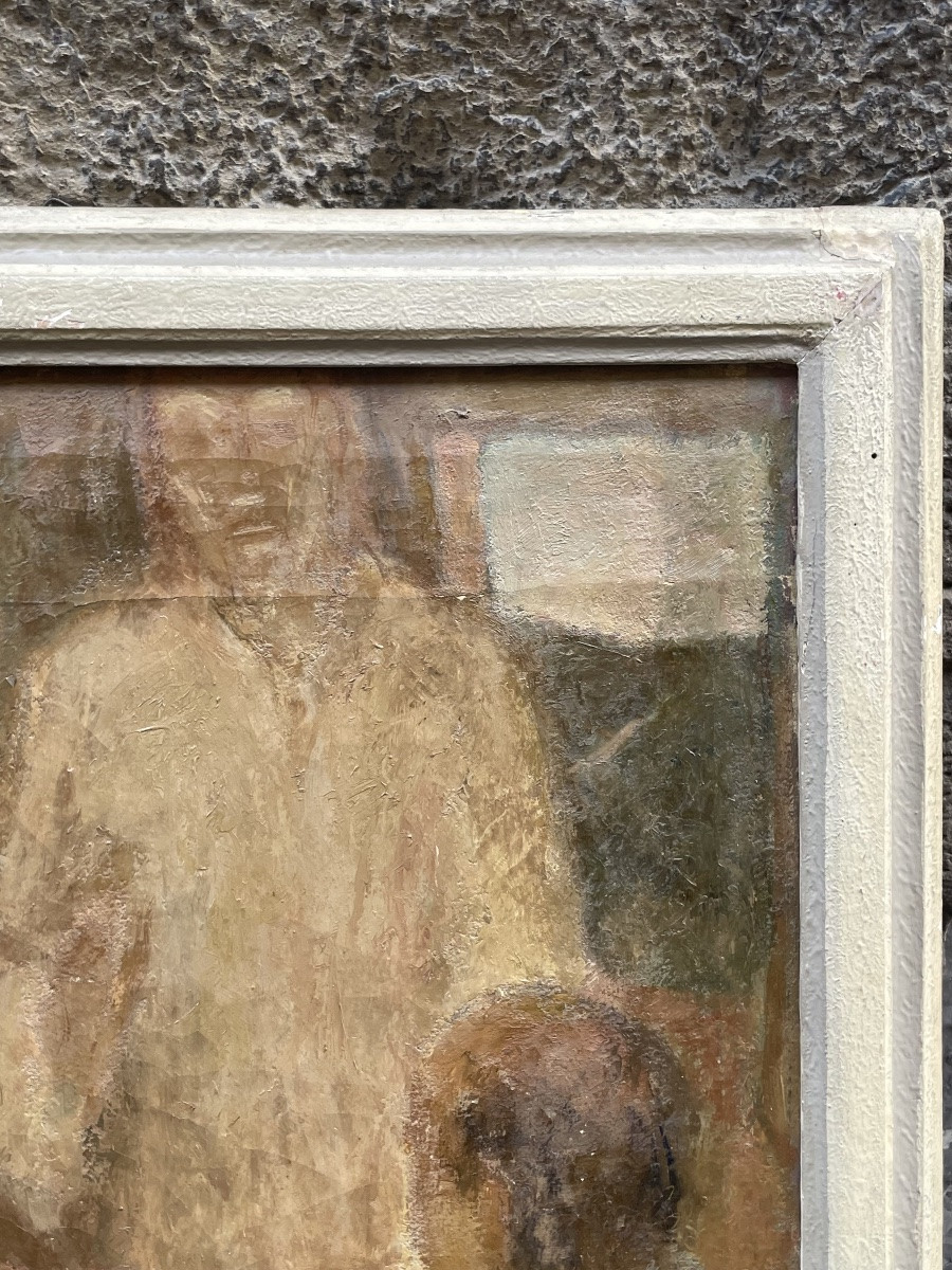 Supper At Emmaus, Signed And Dated 1943 – Roman School (?) . -photo-5