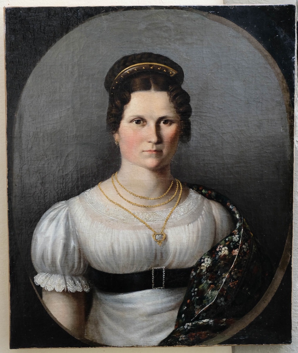 École d’Europe centrale, Portrait d’une dame au châle fleuri, vers 1825-photo-8
