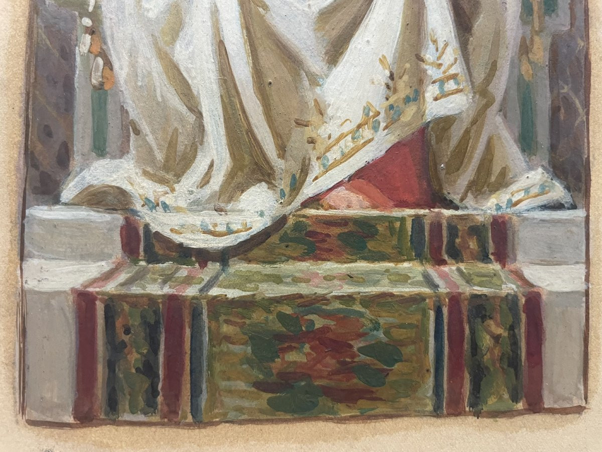 Enrico Reffo (turin, 1831 – 1917) Sketch For An Altarpiece With The Sacred Heart Of Jesus-photo-4