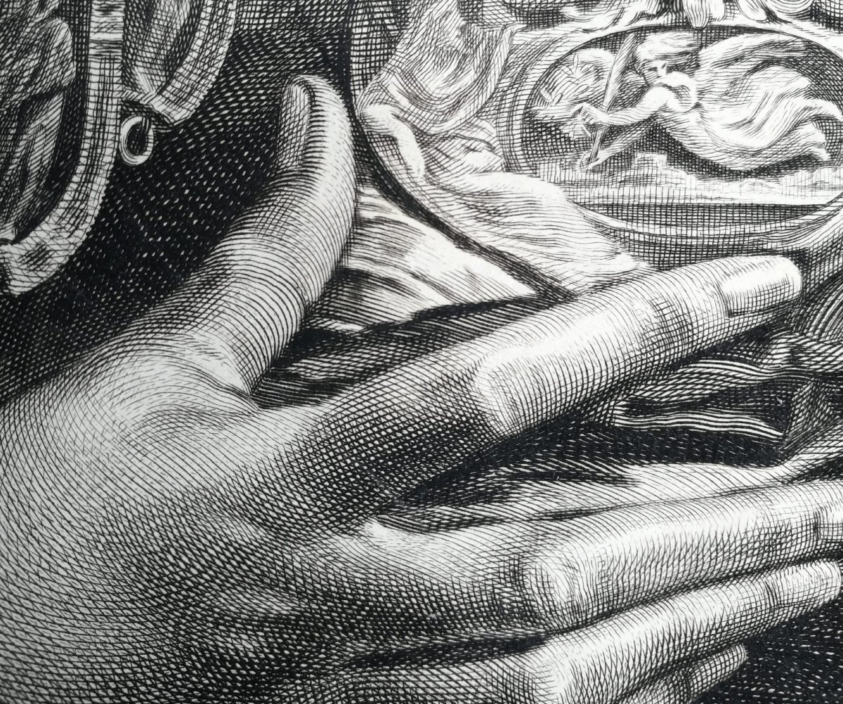 Minerve/Athéna d’après Parmigianino – Gravure de Cornelis Visscher, Cabinet Reynst, XVII–XVIIIe-photo-3