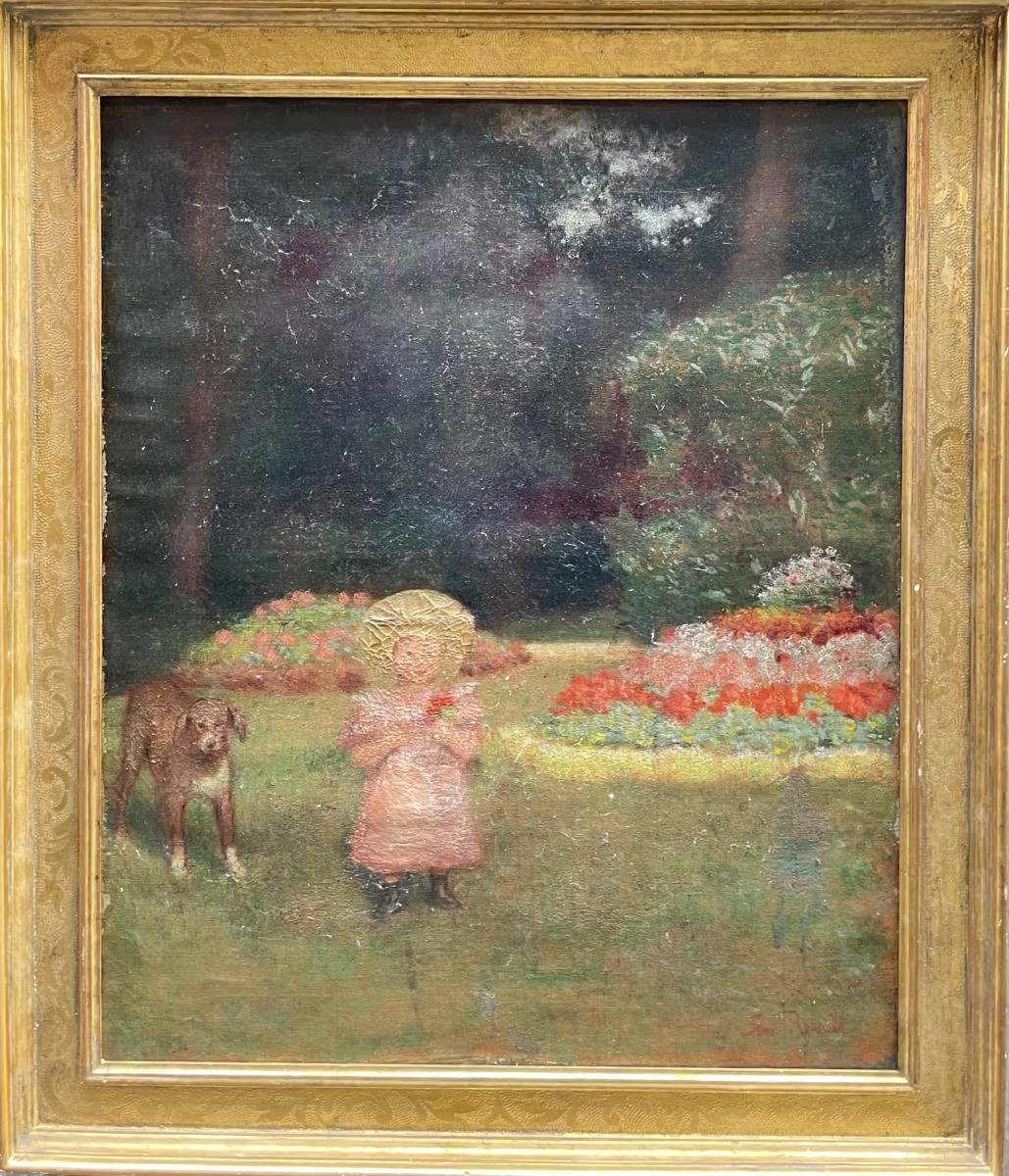 Ernest Rouart (1874–1942), Fillette avec chien, peintre impressionniste du cercle Degas–Manet-photo-2