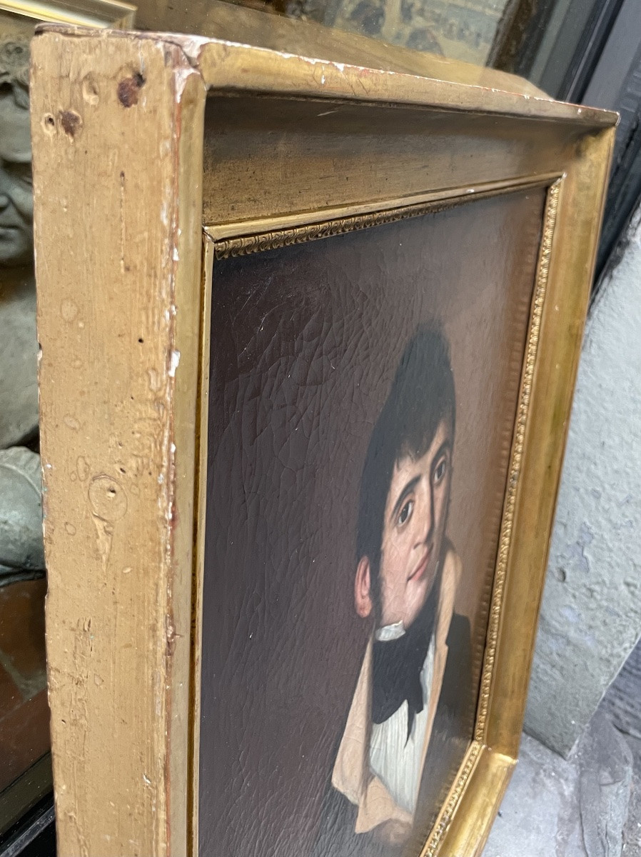Portrait masculin, 1810–1820, jeune brun au col haut et à la cravate noire-photo-6