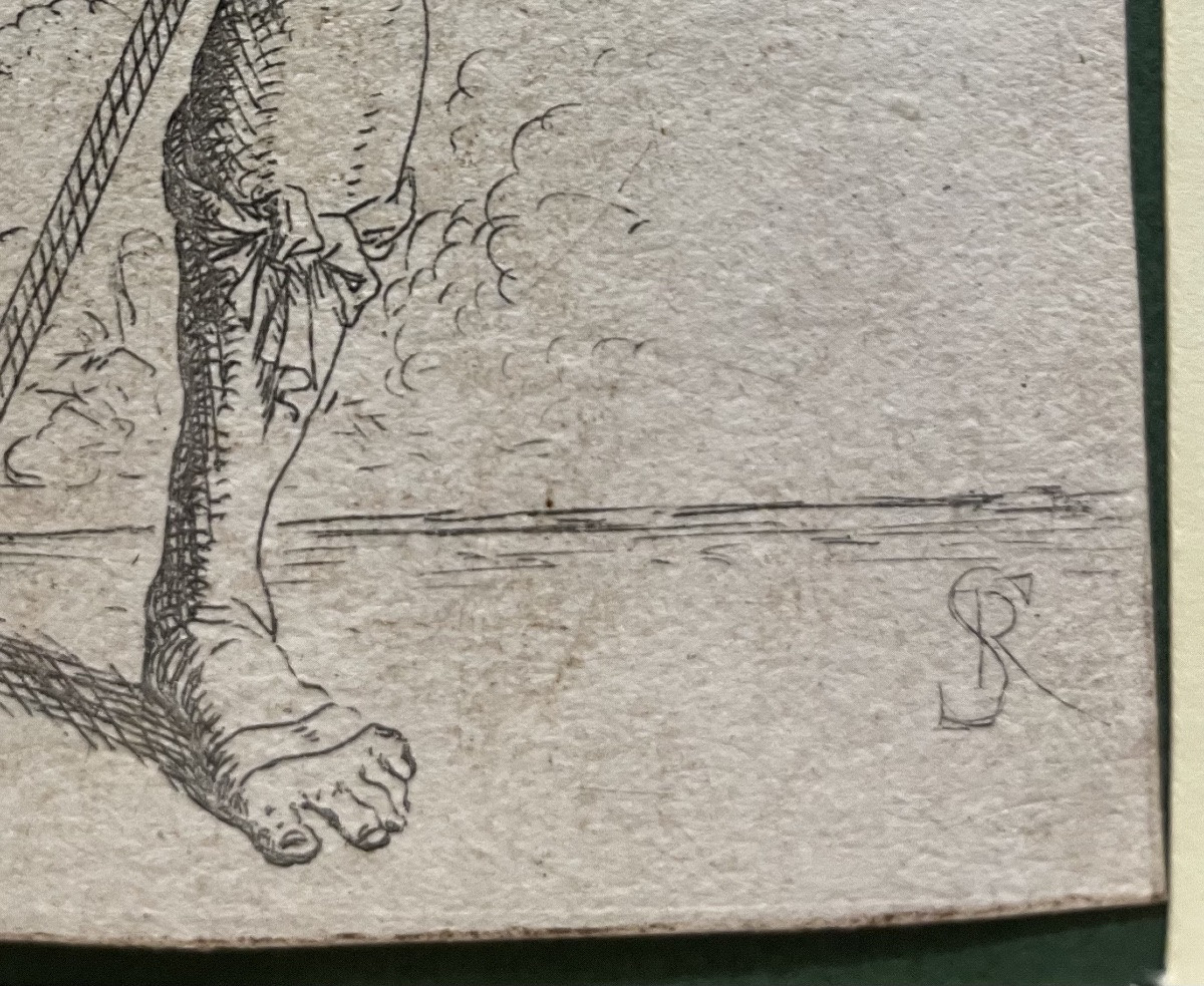 Guerrier à la masse et au bouclier, eau-forte de Salvator Rosa, vers 1650–1652-photo-3