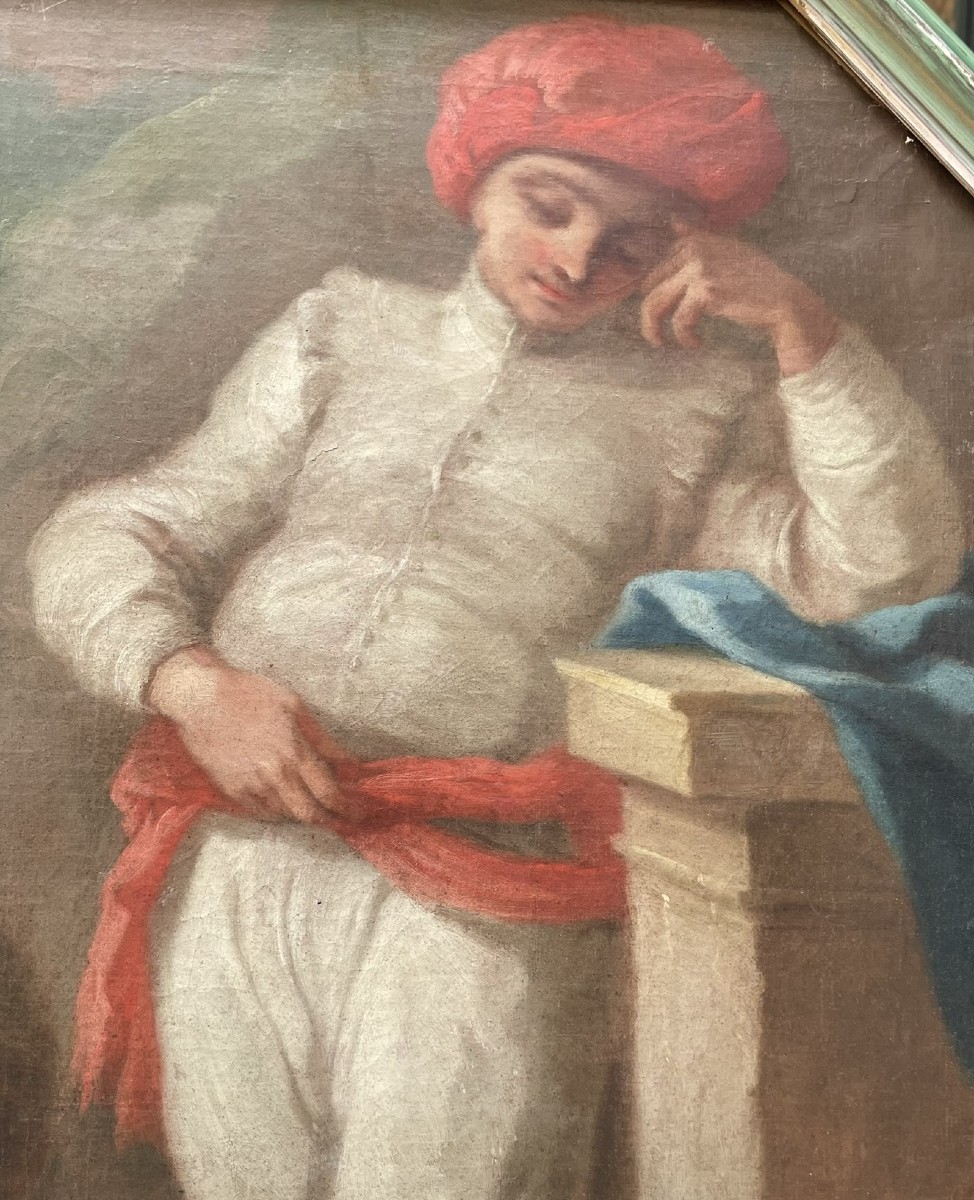 Pastoral Scene With A Figure In Oriental Costume. Neapolitan School, Pietro Bardellino, Ca 1760-photo-4