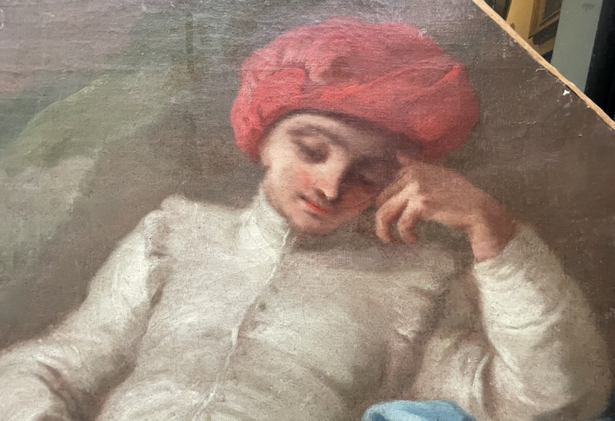 Pastoral Scene With A Figure In Oriental Costume. Neapolitan School, Pietro Bardellino, Ca 1760-photo-4