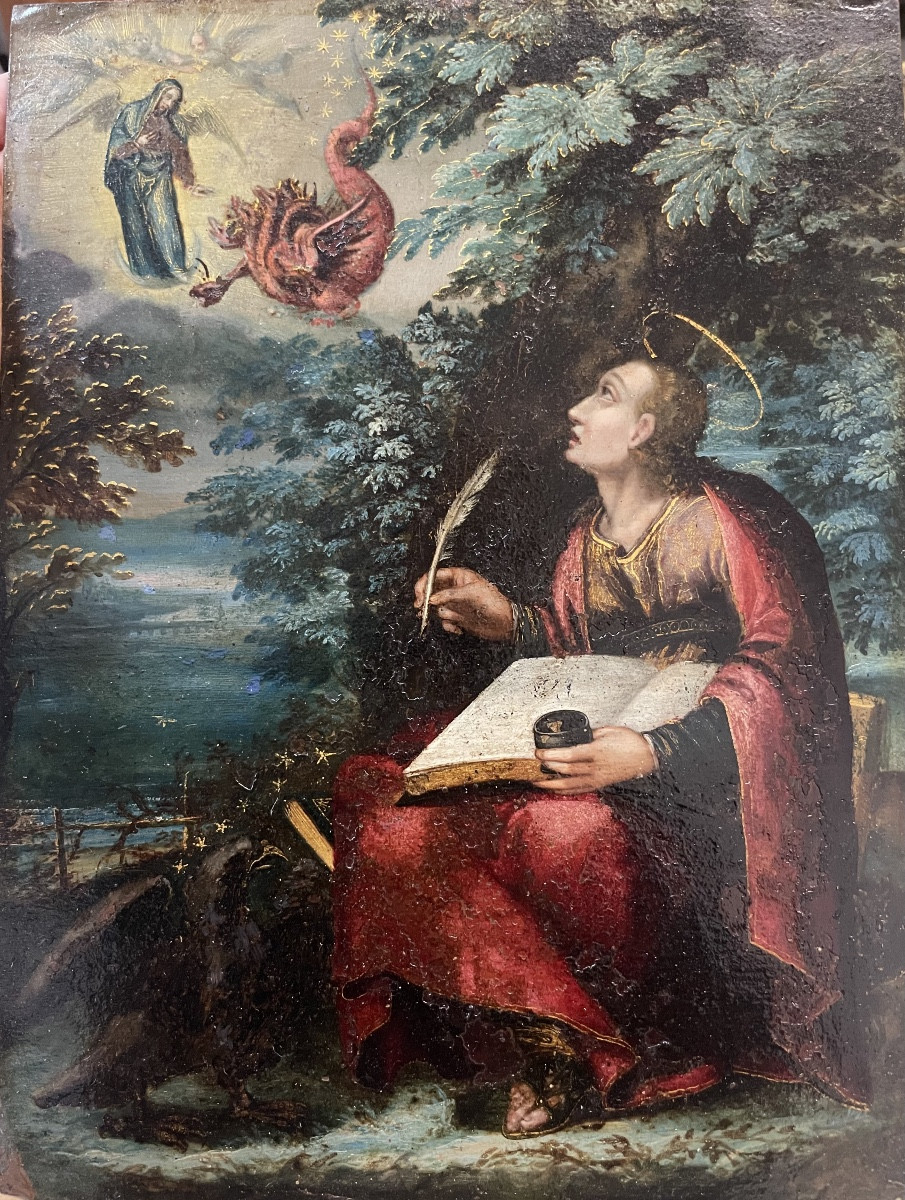 Saint John On Patmos, Apocalyptic Vision, Follower Of Maarten De Vos, Ca. 1620