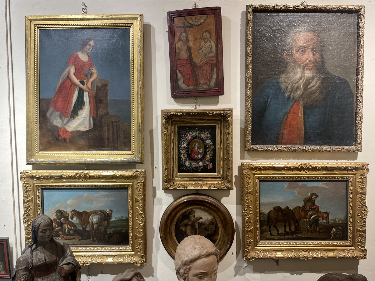 Romantic Portrait Of A Woman In Oriental Dress Among Greek Ruins, Ca. 1840 -photo-1