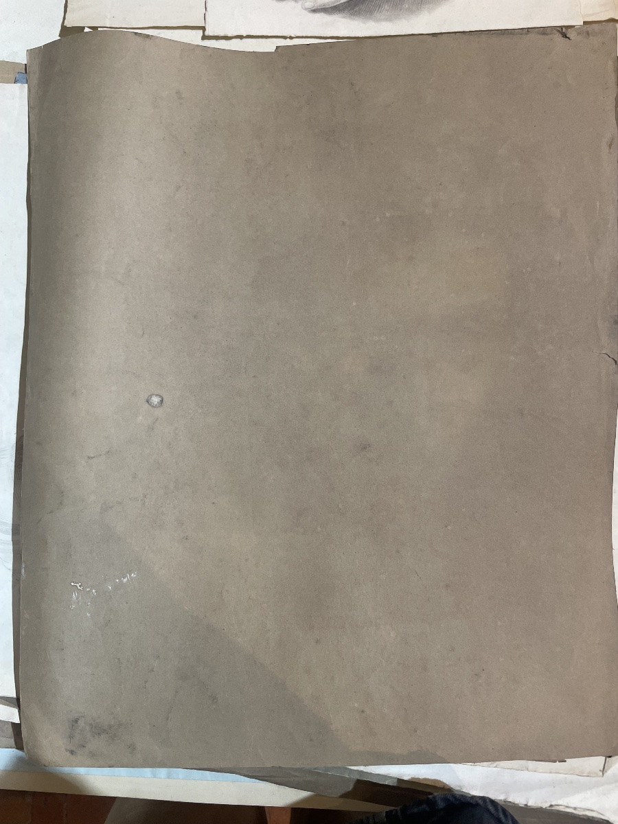 Étude académique d’après le David de Michel-Ange, école toscane, 51 × 43 cm-photo-3