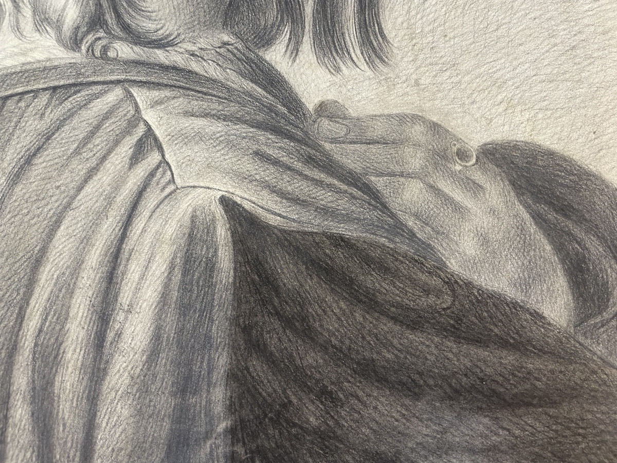 Étude académique inspirée du portrait de Bindo Altoviti (Raphaël), école toscane, 38 × 52 cm-photo-4