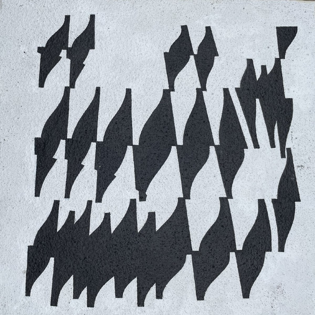 Enrico Sirello, 1975 – Optical Structure With Repeated Black Modules On White Ground-photo-1