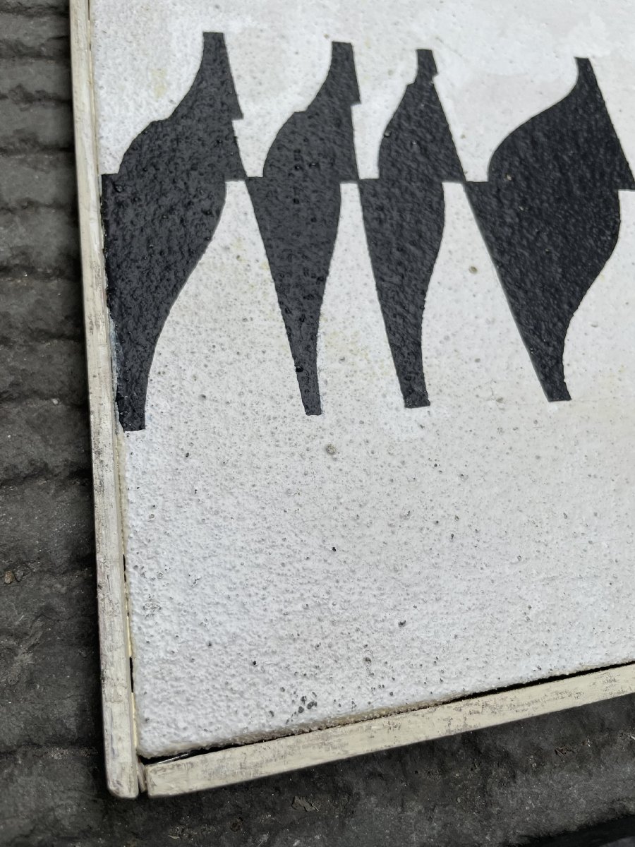 Enrico Sirello, 1975 – Optical Structure With Repeated Black Modules On White Ground-photo-2