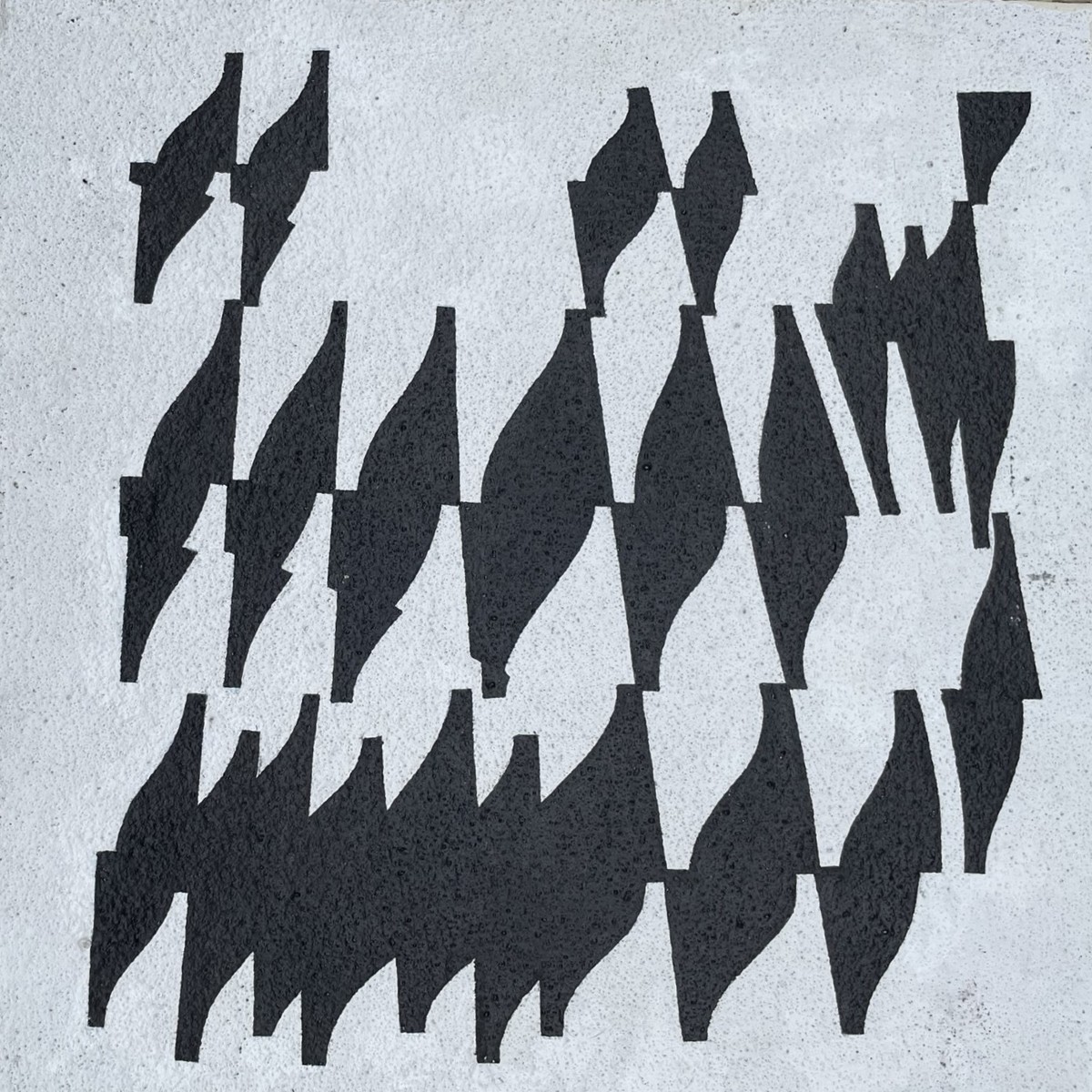 Enrico Sirello, 1975 – Optical Structure With Repeated Black Modules On White Ground