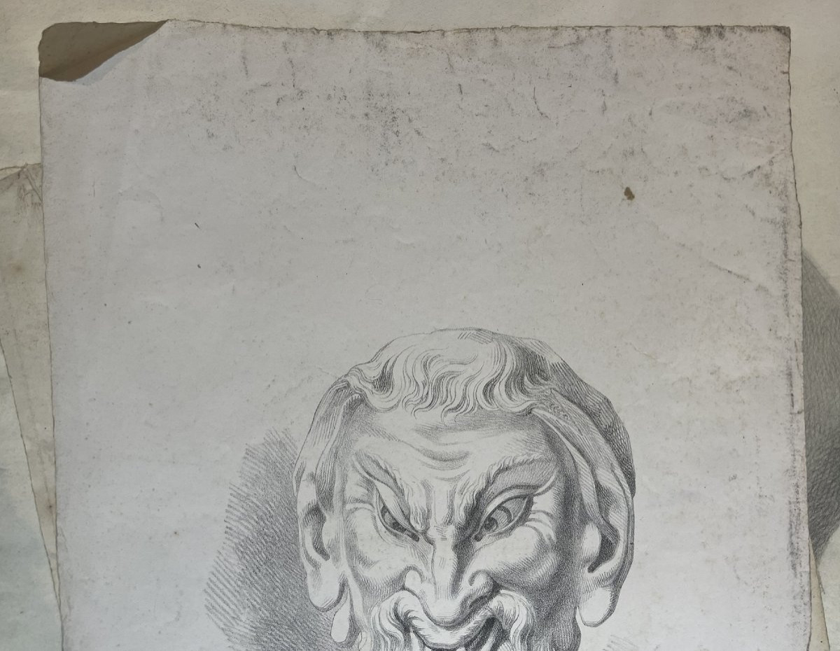 Satyr Mask, Academic Study After An Antique Model And Michelangelo’s Lost Work, 49 × 32.5 Cm-photo-2