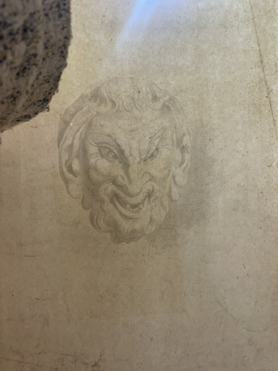 Satyr Mask, Academic Study After An Antique Model And Michelangelo’s Lost Work, 49 × 32.5 Cm-photo-4
