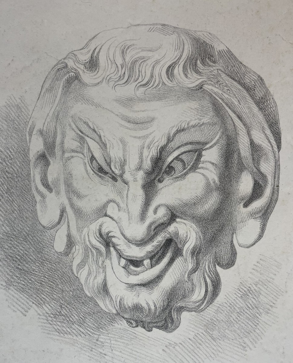 Satyr Mask, Academic Study After An Antique Model And Michelangelo’s Lost Work, 49 × 32.5 Cm