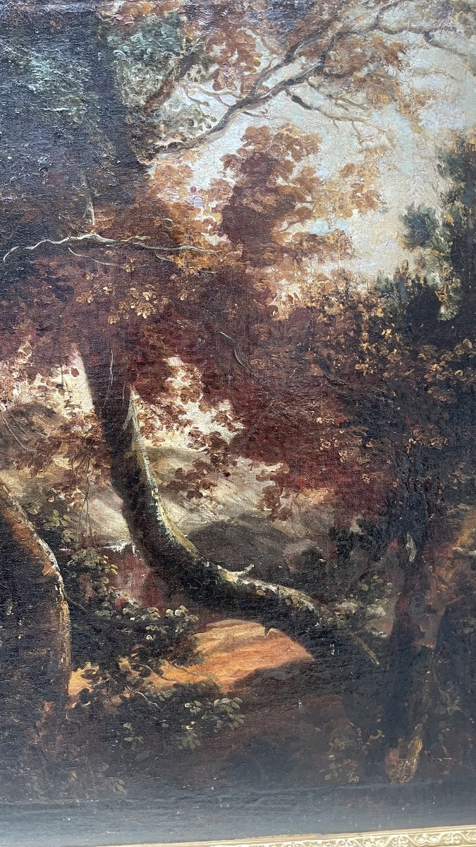 Dutch School, Late 17th Century A Mountainous Landscape With Figures, Circle Of Ruysdal-photo-7