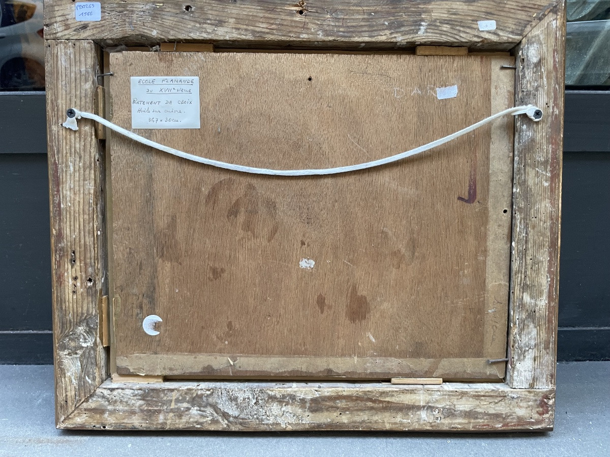 Veronica Offering The Holy Veil To Christ – Flemish School, Oil On Copper  Oil On Copper -photo-1