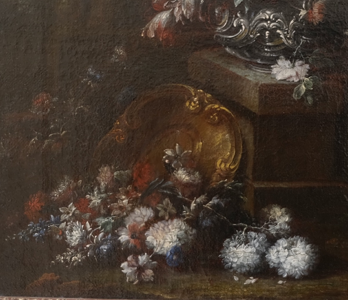 Gaspare Lopez, Attrib. Still Life With Fountain, Obelisk And Cascade Of Flowers, Naples, 1720 -photo-2