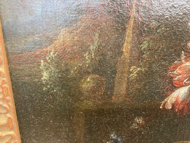 Gaspare Lopez, Attrib. Still Life With Fountain, Obelisk And Cascade Of Flowers, Naples, 1720 -photo-1