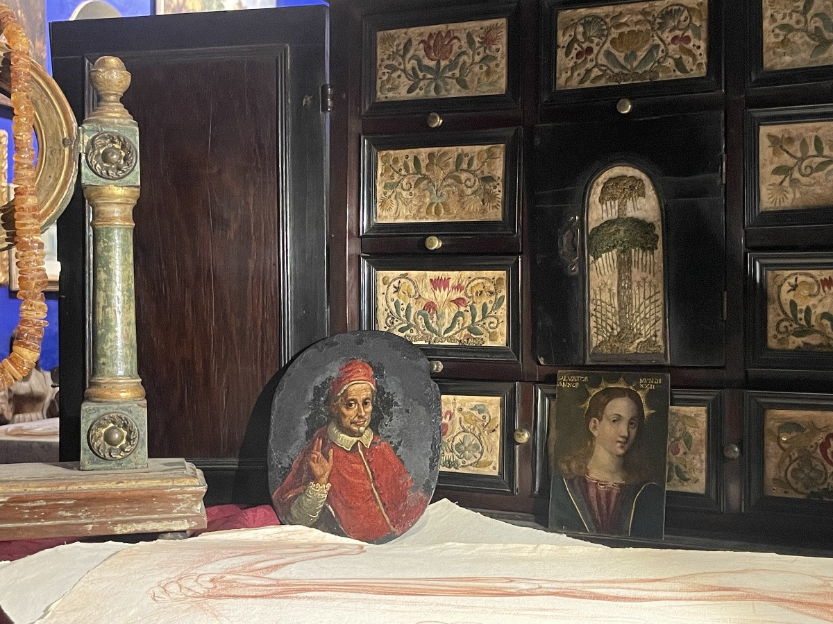 Portrait sur ardoise du pape Innocent XI (Benedetto Odescalchi), XVIIe siècle -photo-2