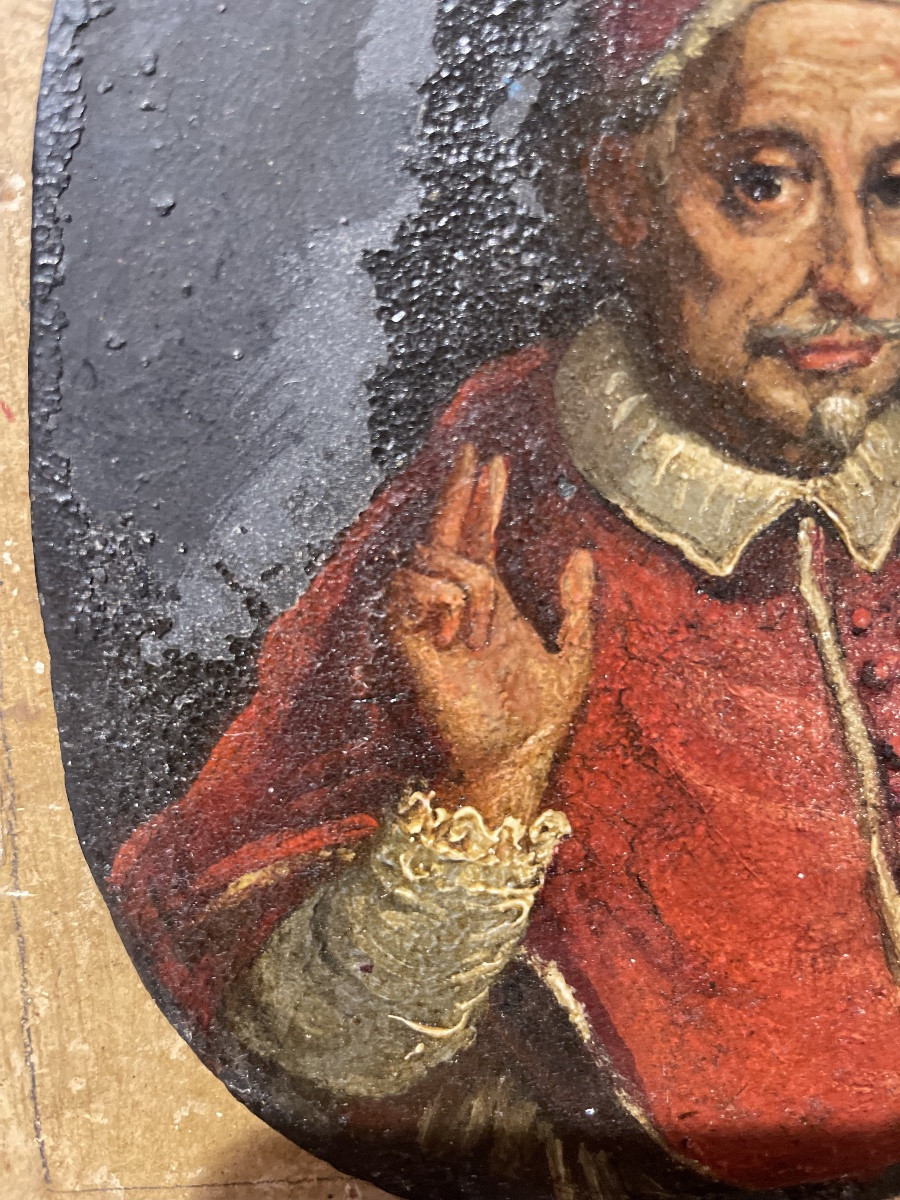 Portrait sur ardoise du pape Innocent XI (Benedetto Odescalchi), XVIIe siècle -photo-8