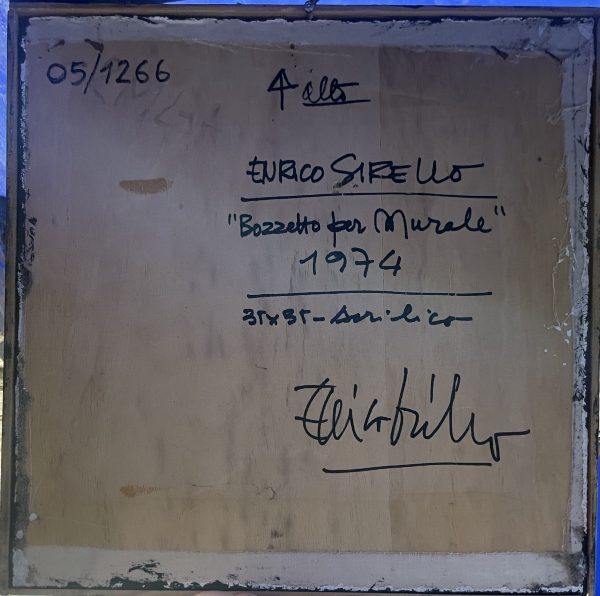 Enrico Sirello, 1974 – Optical Composition With White Modules And Red Line -photo-3