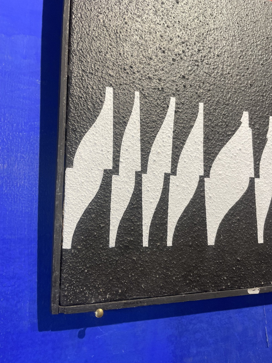 Enrico Sirello, 1974 – Optical Composition With White Modules And Red Line -photo-2