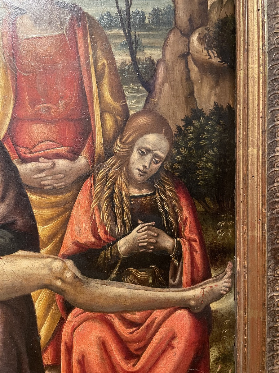 Lamentation Over The Dead Christ Italian School Early 16th Century. Tempera On Panel-photo-2