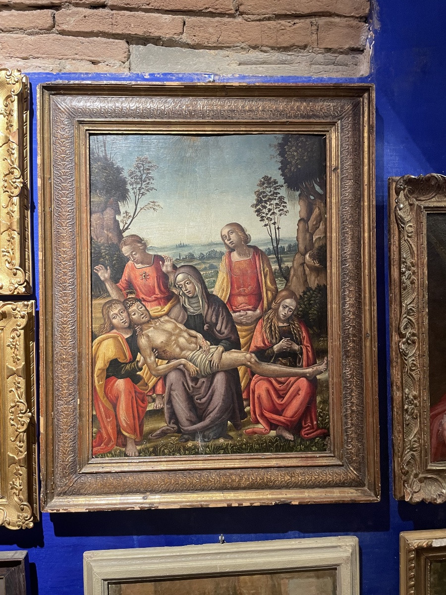 Lamentation Over The Dead Christ Italian School Early 16th Century. Tempera On Panel-photo-4