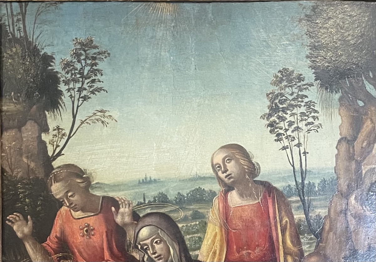 Lamentation Over The Dead Christ Italian School Early 16th Century. Tempera On Panel-photo-6