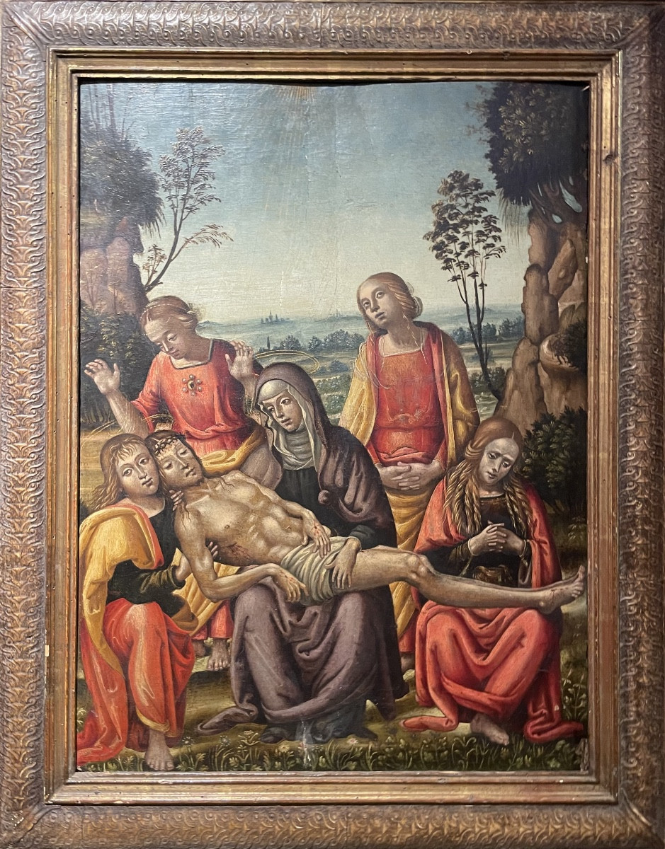 Lamentation Over The Dead Christ Italian School Early 16th Century. Tempera On Panel