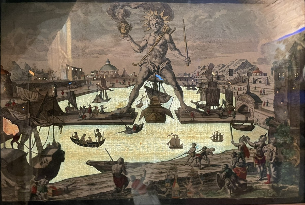 The Colossus Of Rhodes – Vue D’optique Day/night, Seven Wonders Series, Probst, 1770  -photo-4
