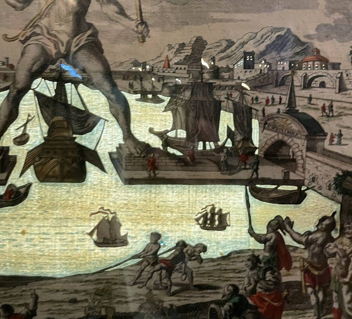 The Colossus Of Rhodes – Vue D’optique Day/night, Seven Wonders Series, Probst, 1770  -photo-1