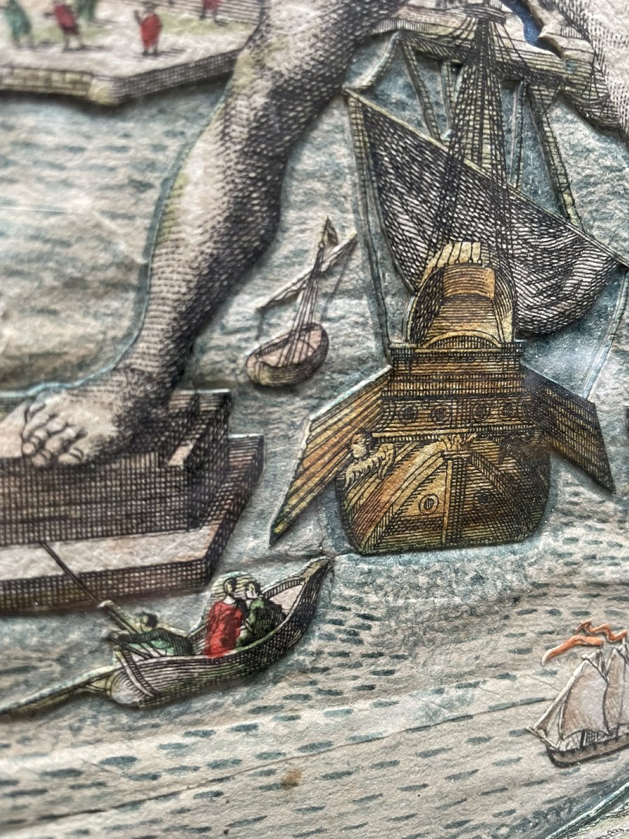 The Colossus Of Rhodes – Vue D’optique Day/night, Seven Wonders Series, Probst, 1770  -photo-7