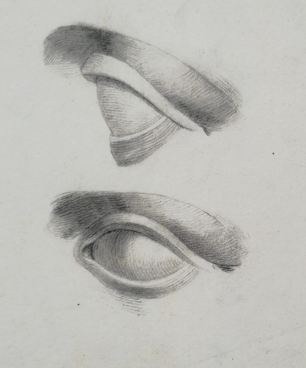 Academic Study Of Eyes After Michelangelo’s David, Tuscan School, Mid-19th Century, 18 × 18 Cm