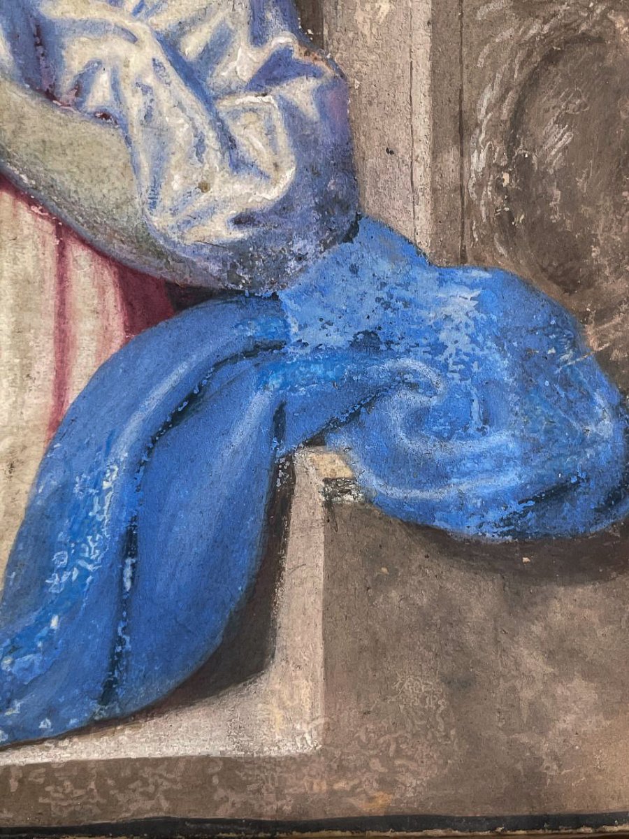 Portrait From The Dutch School, Circa 1670, Young Lady In A Garden Before A Balustrade-photo-1