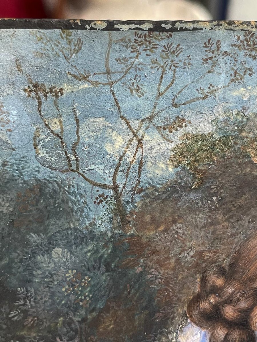 Portrait From The Dutch School, Circa 1670, Young Lady In A Garden Before A Balustrade-photo-3