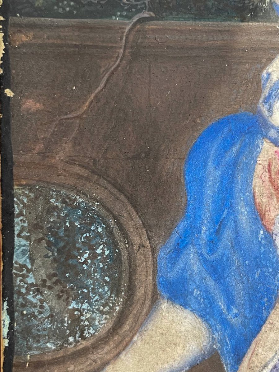 Portrait From The Dutch School, Circa 1670, Young Lady In A Garden Before A Balustrade-photo-4