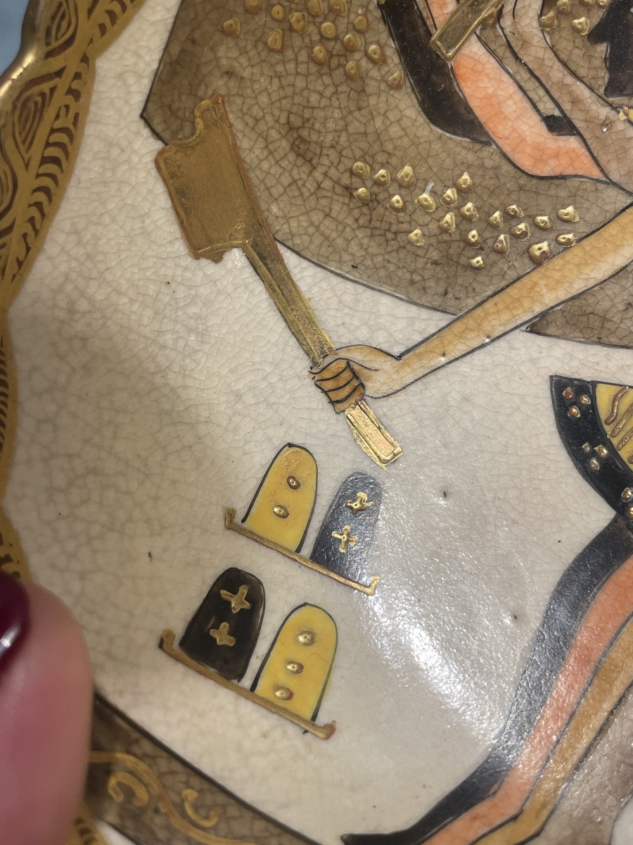 Japanese Satsuma Ceramic Bowl With Egyptian-style Decoration, Meiji–taishō Period (circa 1900)-photo-8