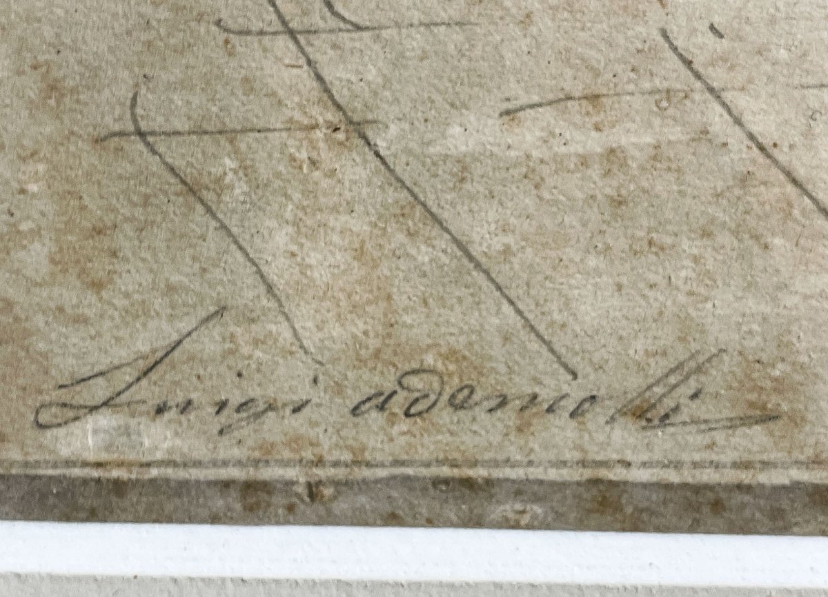 Luigi Ademollo, Annonciation, encre et graphite sur papier, signé, 1843-photo-1