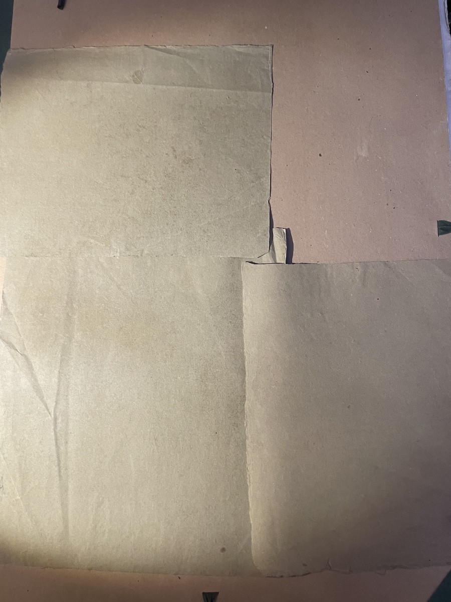 Trois études académiques masculines sur papier vert – nu, drapé et tête barbue, XIXe s.-photo-7