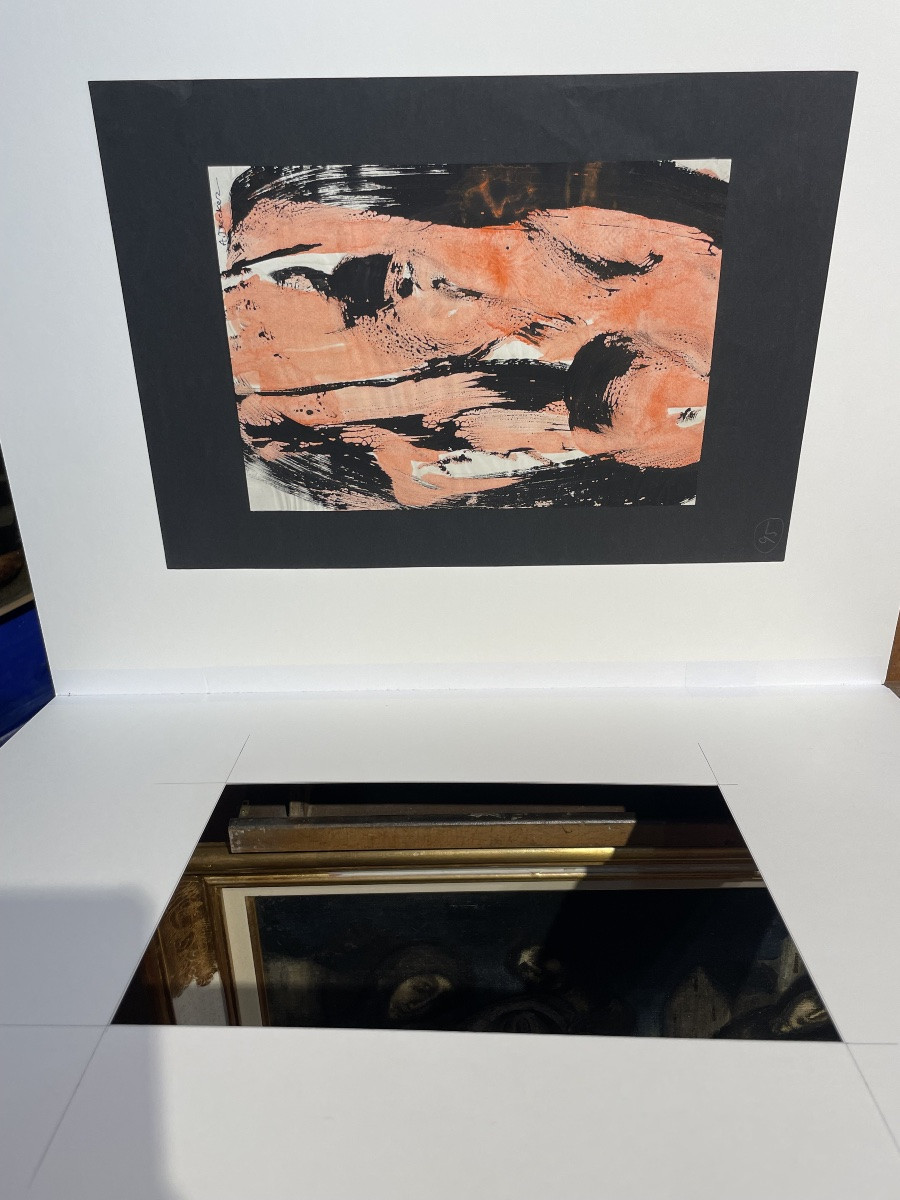 Anja Decker, peinture abstraite gestuelle sur papier, années 1950 – 29,5 x 21 cm  -photo-1