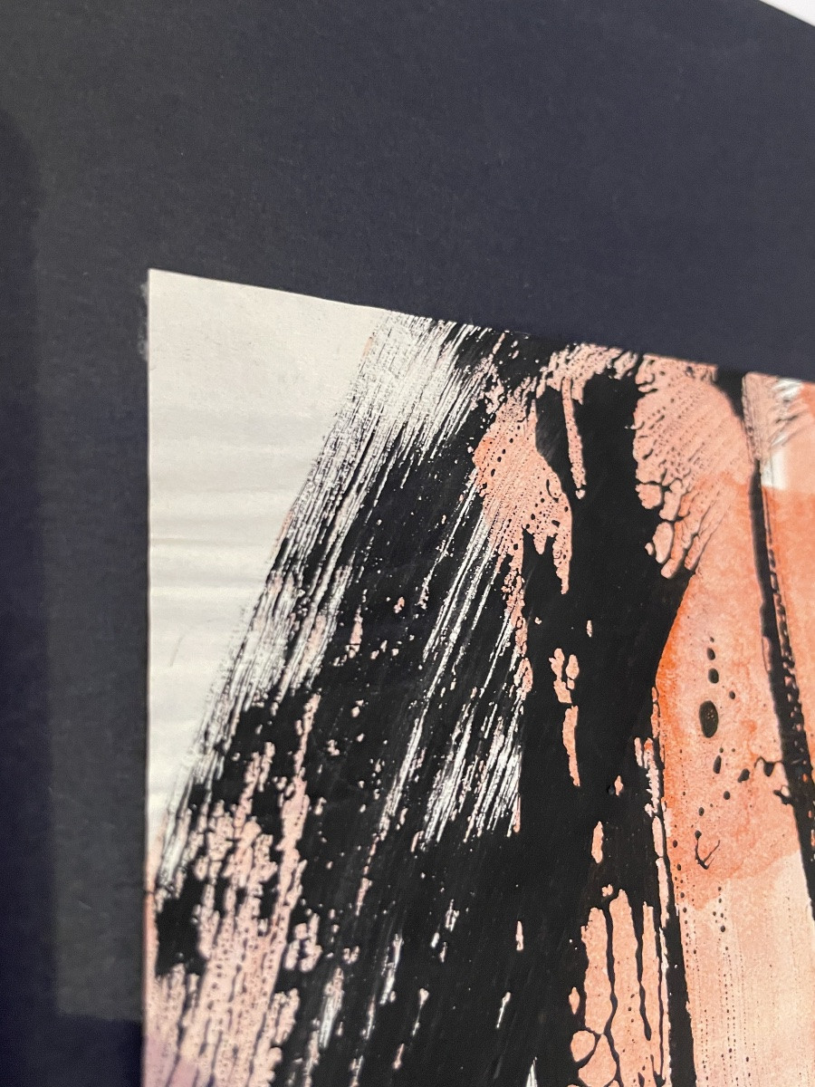 Anja Decker, peinture abstraite gestuelle sur papier, années 1950 – 29,5 x 21 cm  -photo-4