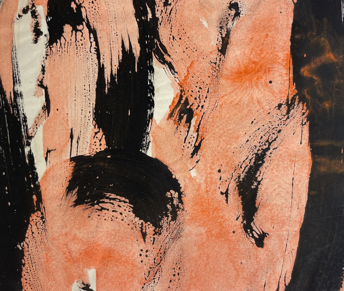 Anja Decker, peinture abstraite gestuelle sur papier, années 1950 – 29,5 x 21 cm  -photo-7