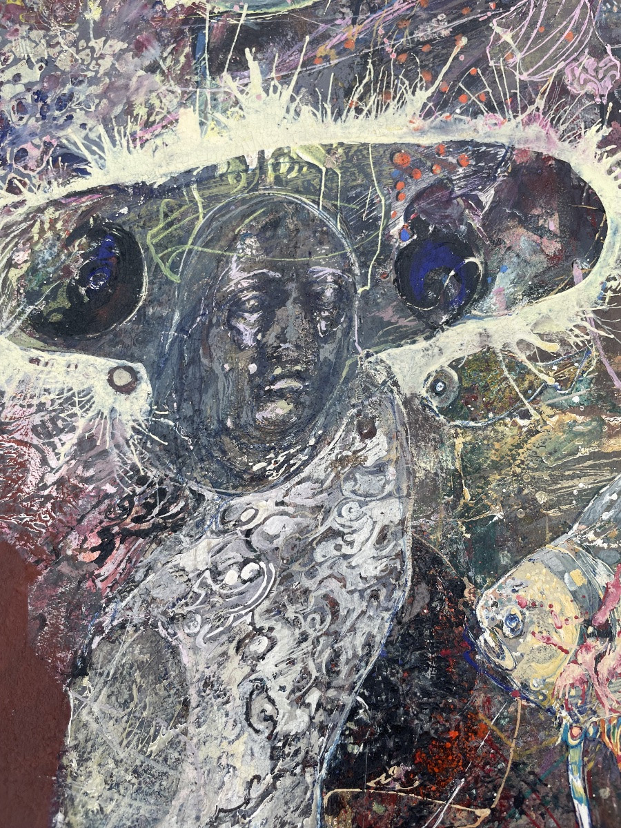 Ewa Adamowicz, Composition aux formes fossiles et centaure, Paris 1989-photo-2