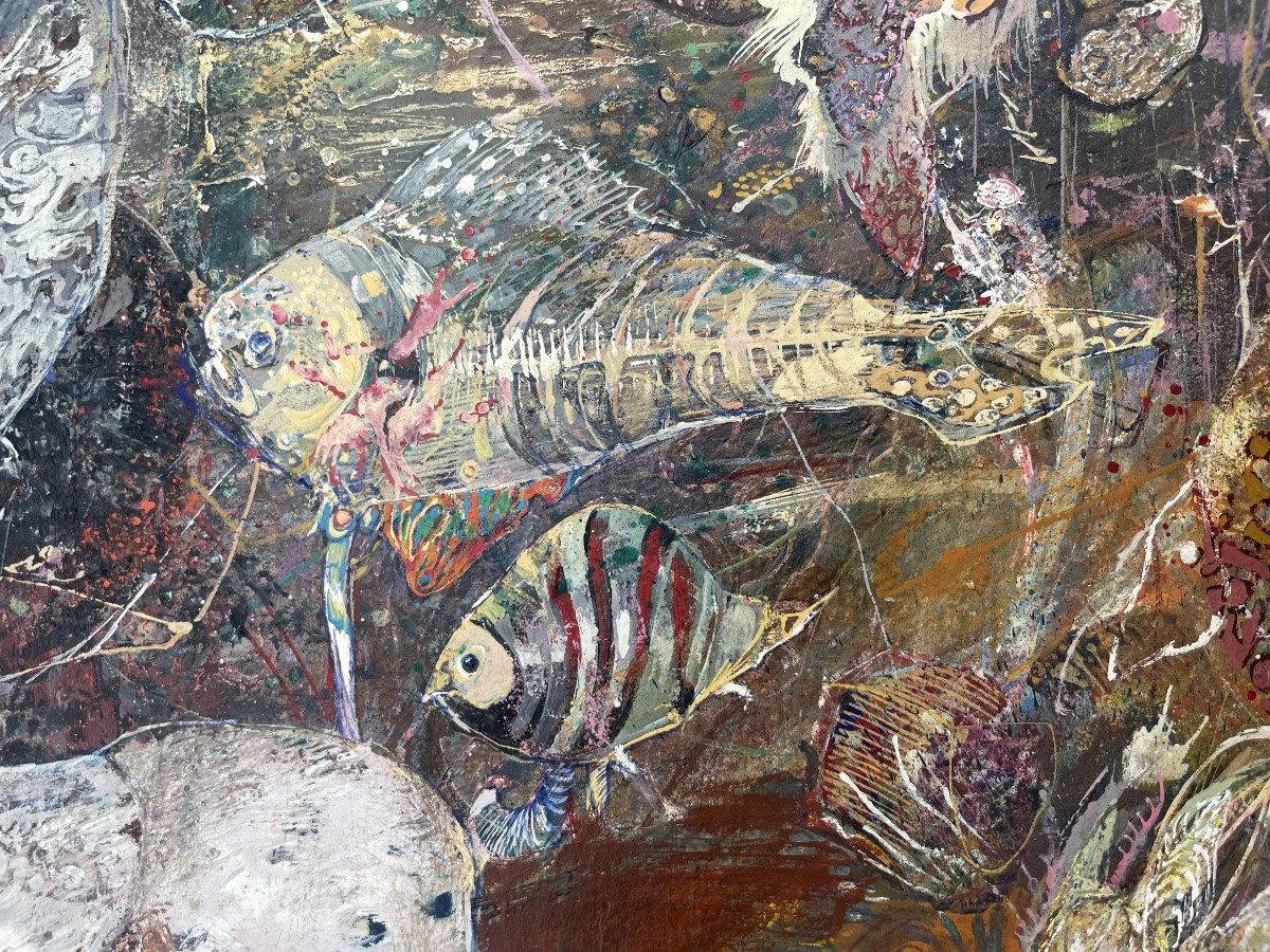 Ewa Adamowicz, Composition aux formes fossiles et centaure, Paris 1989-photo-1