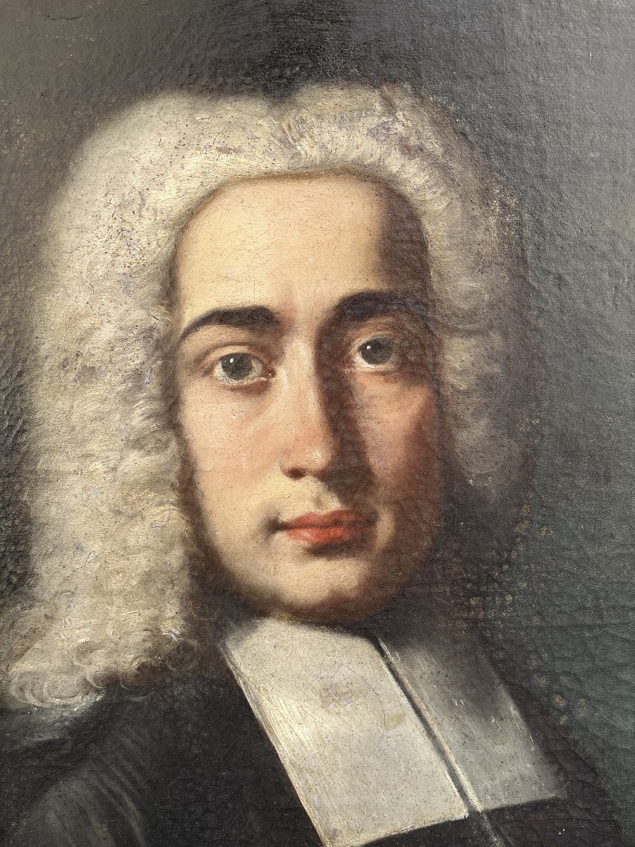 Portrait d’homme avec perruque, école italienne, début du XVIIIe siècle-photo-4