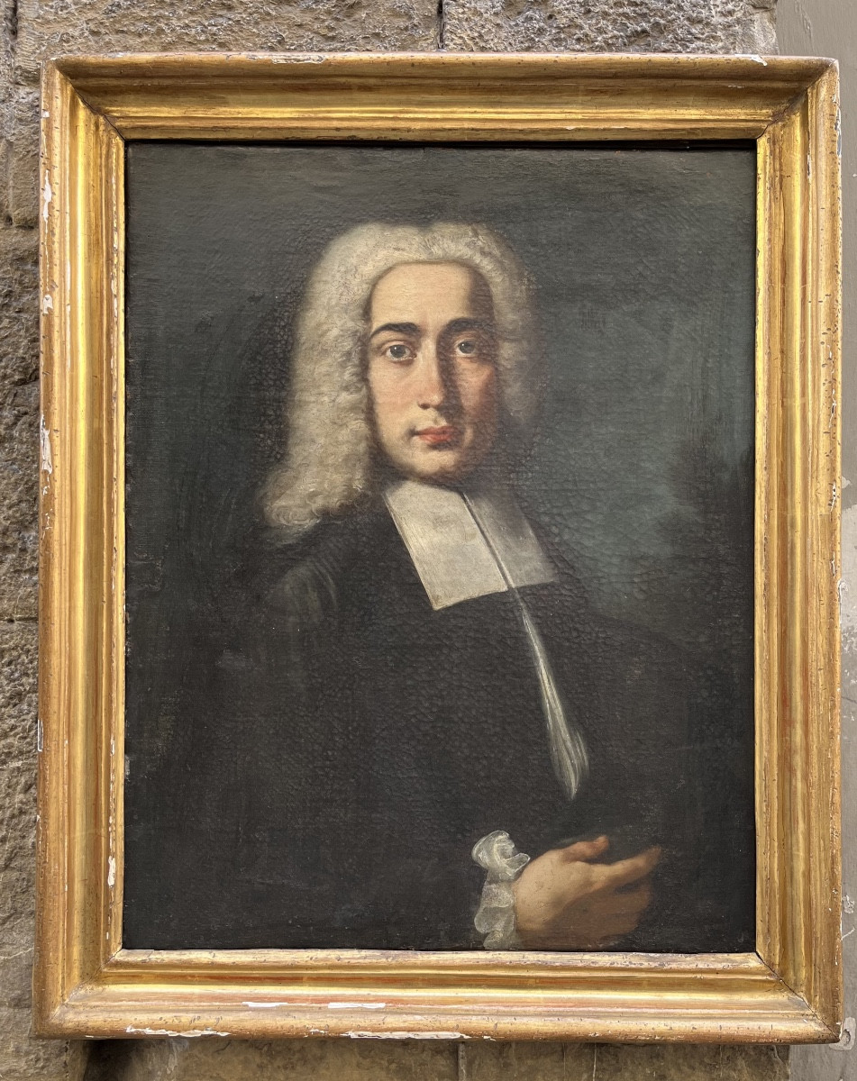 Portrait d’homme avec perruque, école italienne, début du XVIIIe siècle