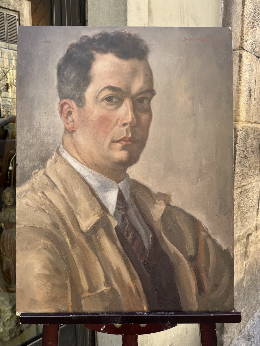 Self-portrait, 1933 August Hirsching.  German School.-photo-4